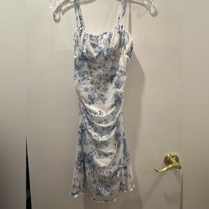 Never Worn!! SHEIN Spaghetti Strap Dress with Blue Floral Design